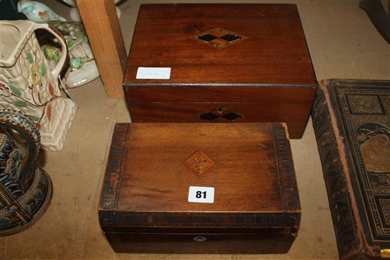 Mahogany writing box & sewing box